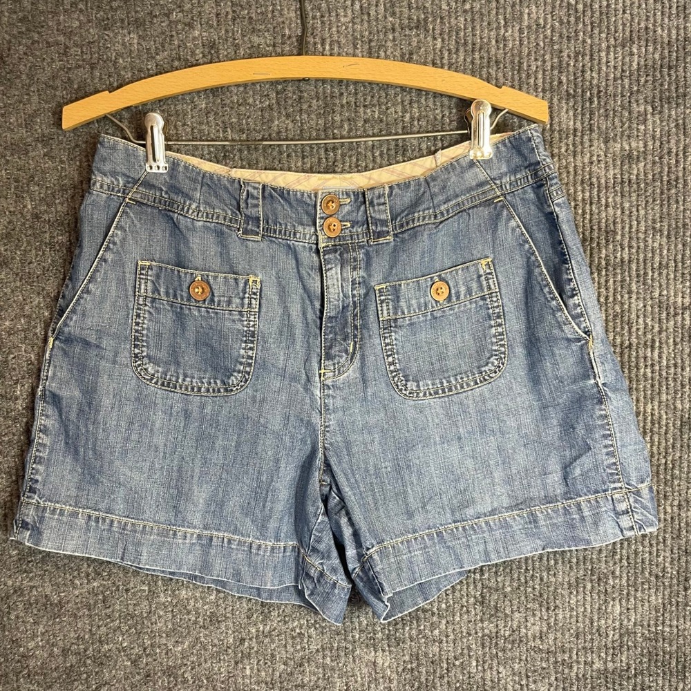 Vintage Y2k G.H. Bass & Co Jorts Womens 8 Blue Shorts Patch Pocket High Rise